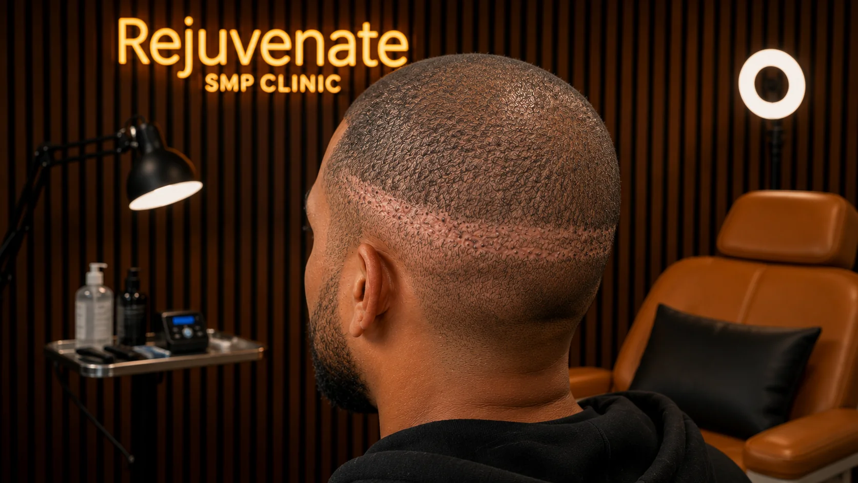 Scalp micropigmentation for scar camouflage by Rejuvenate SMP Clinic